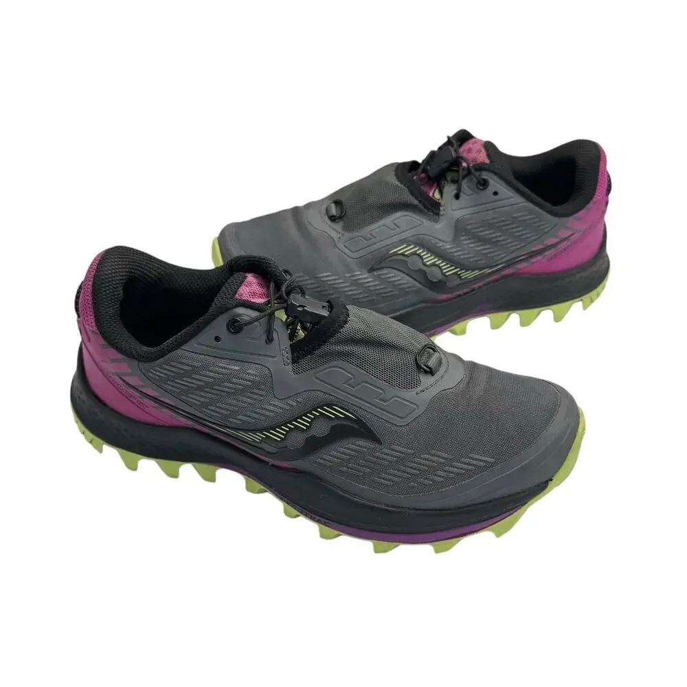Saucony Women's Peregrine 11 ST Purple Gray Trail Running Hiking Athletic Shoes